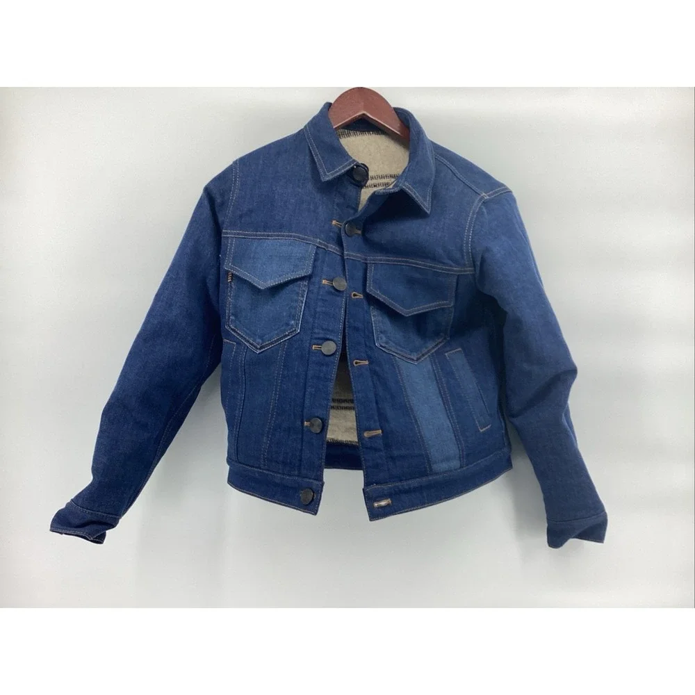 Remu Apparel 100% Wool Lined Denim Jacket Reversible Size Small